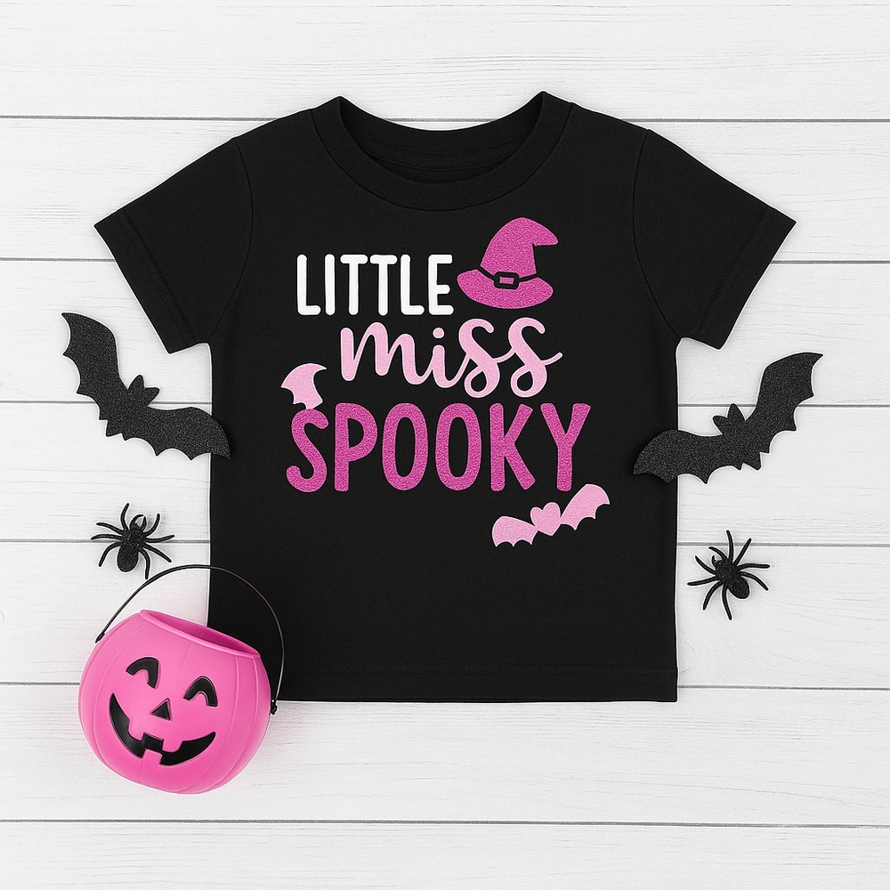 Charming Halloween Kids Costume T-Shirt in Black and Pink